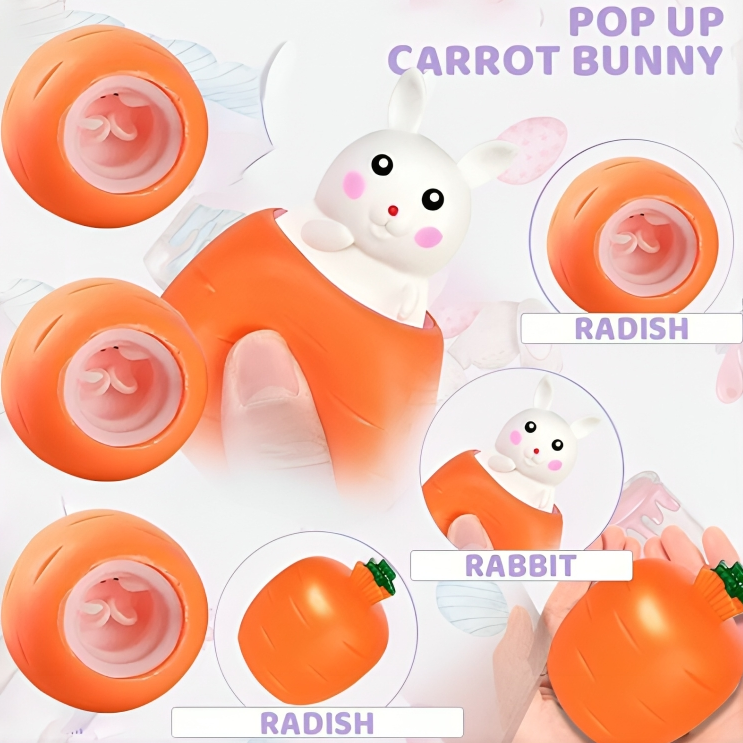 Jouets souples à presser en forme de lapin, lot de 2