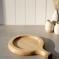 Plateau de service rond sculpté en bois de châtaignier – image 9