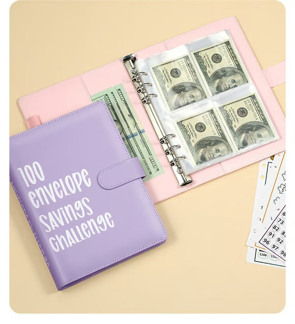 Classeur de budget A5 avec 100 enveloppes numérotées