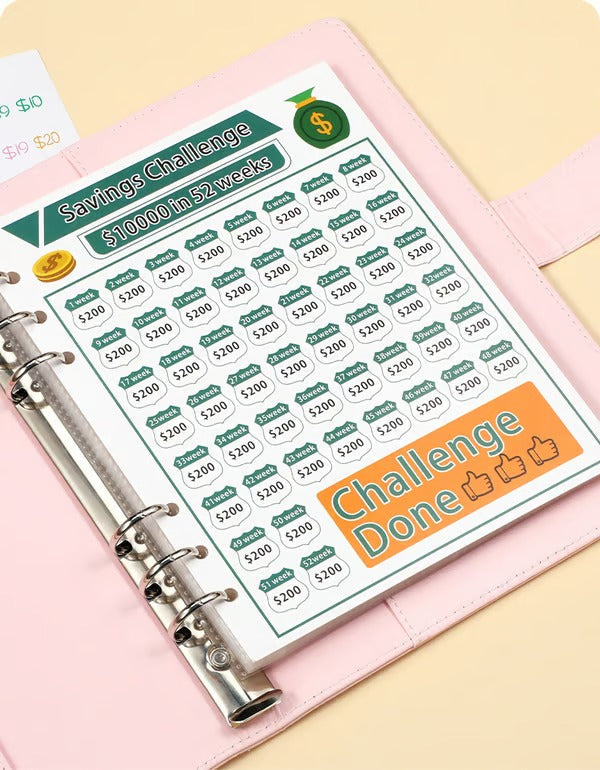 Classeur de budget A5 avec 100 enveloppes numérotées