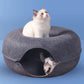 Tunnel et couchage rond en feutre pour chat