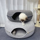 Tunnel et couchage rond en feutre pour chat