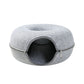 Tunnel et couchage rond en feutre pour chat