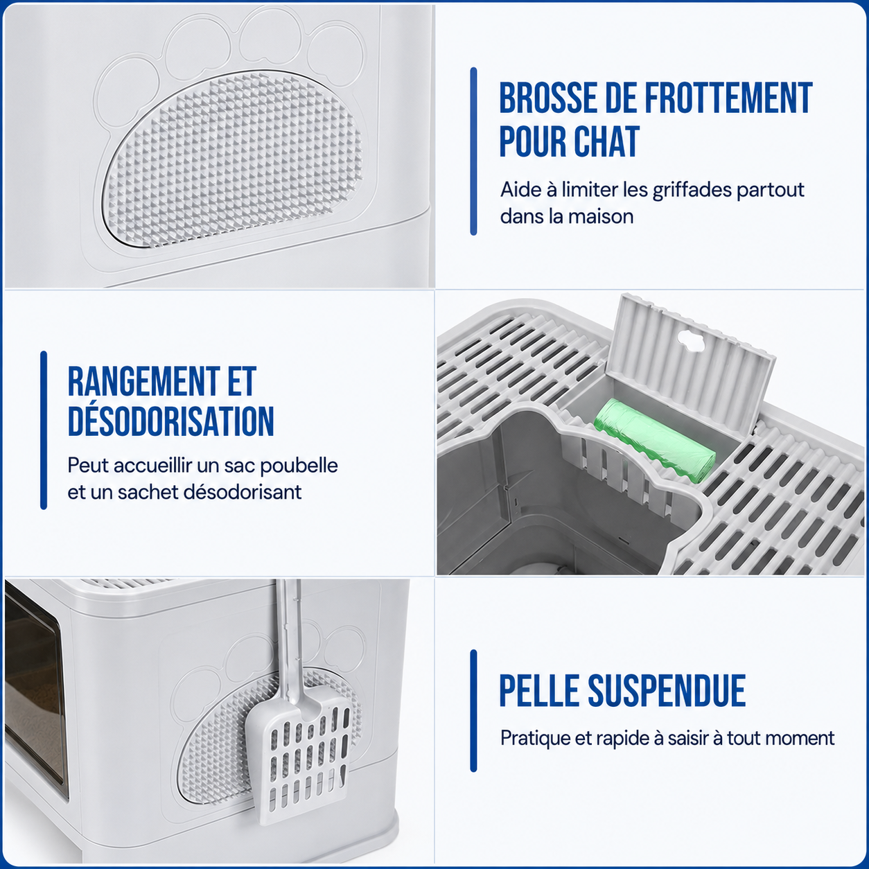 Felineau Maison de Toilette pour Chat — Double Entrée 360° Pliable
