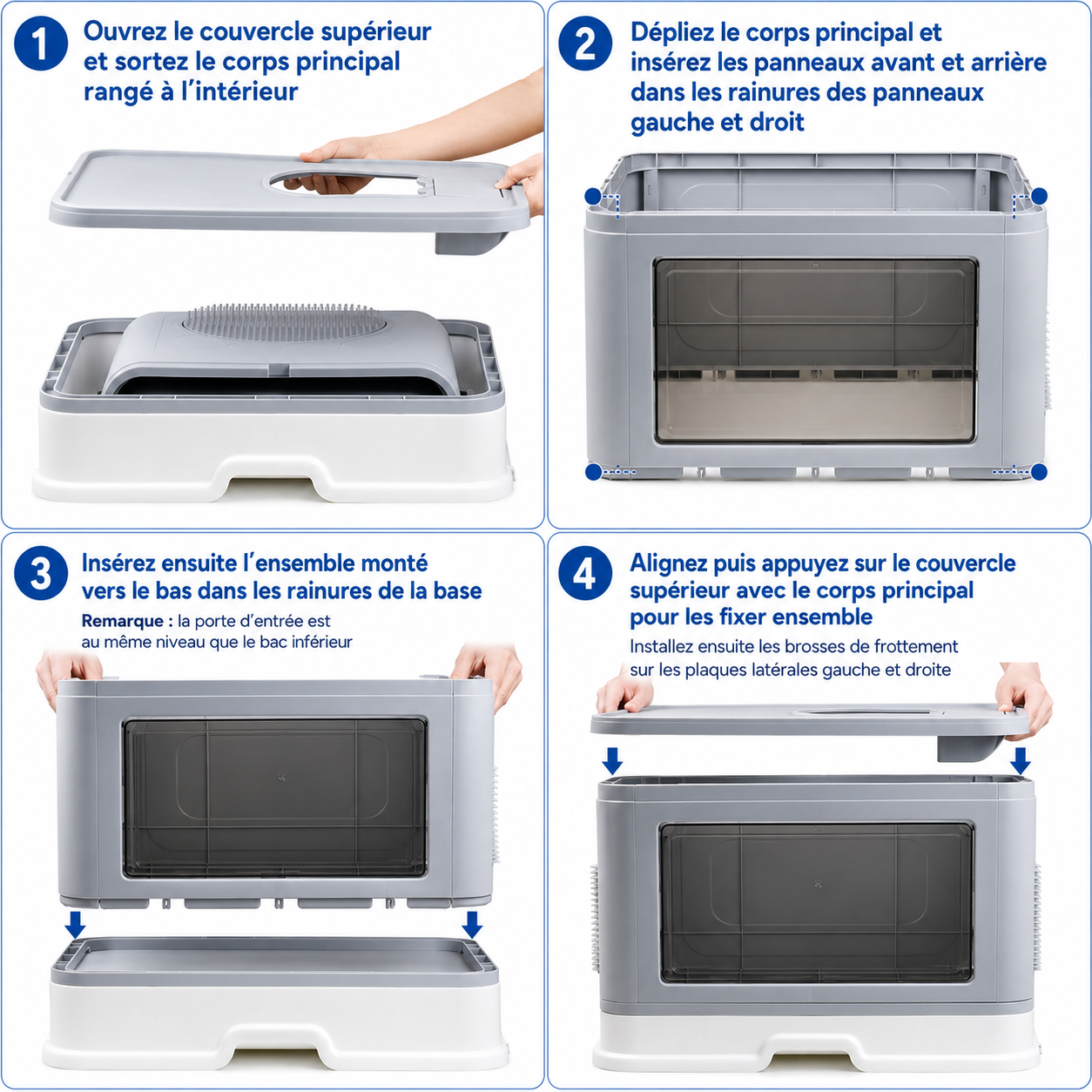 Felineau Maison de Toilette pour Chat — Double Entrée 360° Pliable