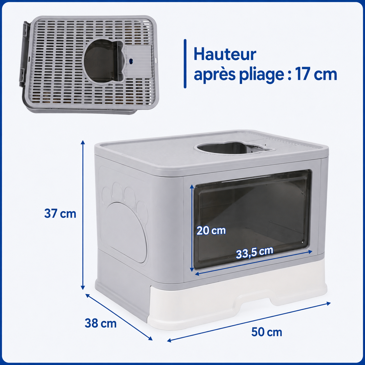 Felineau Maison de Toilette pour Chat — Double Entrée 360° Pliable