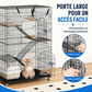 Felineau Cage Intérieure pour Chat — Volière 4 Niveaux avec Accessoires