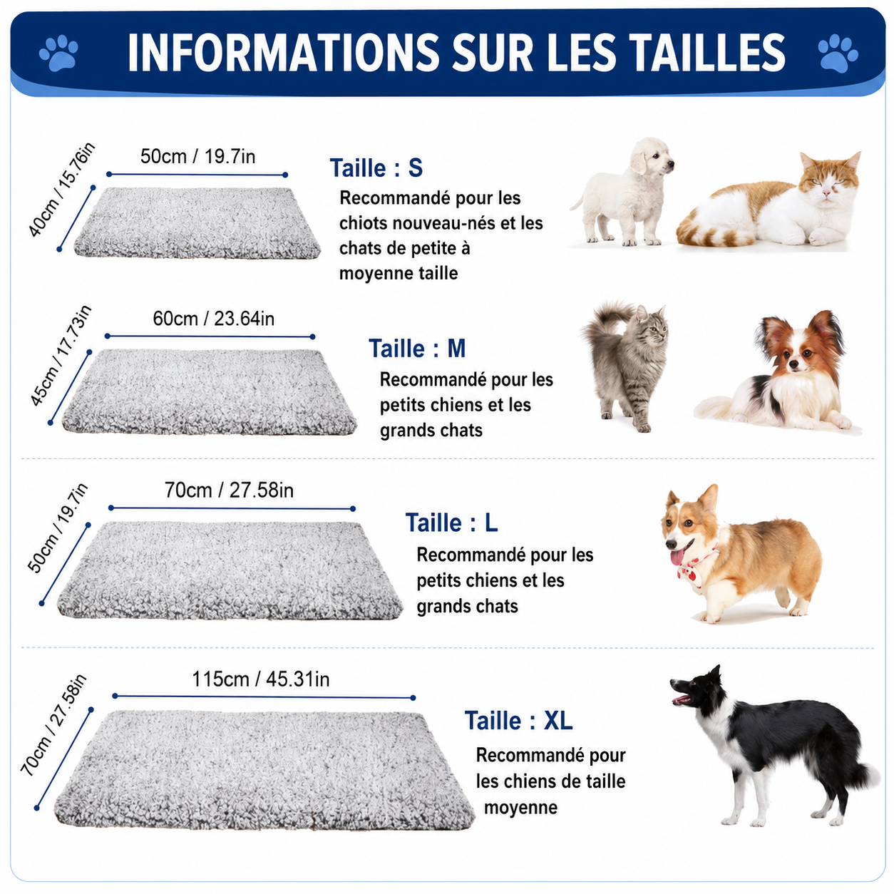 Coussin Chauffant Auto-Thermique pour Chat et Chien – Tapis de Repos Sans Électricité Doux et Portable