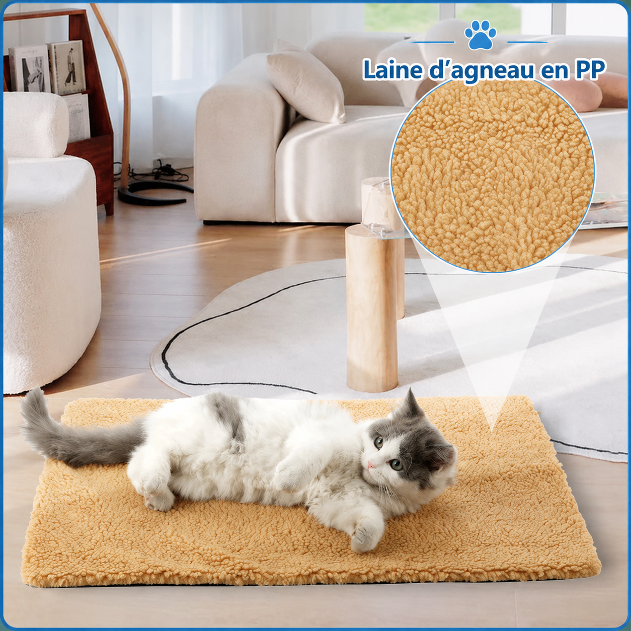 Coussin Chauffant Auto-Thermique pour Chat et Chien – Tapis de Repos Sans Électricité Doux et Portable