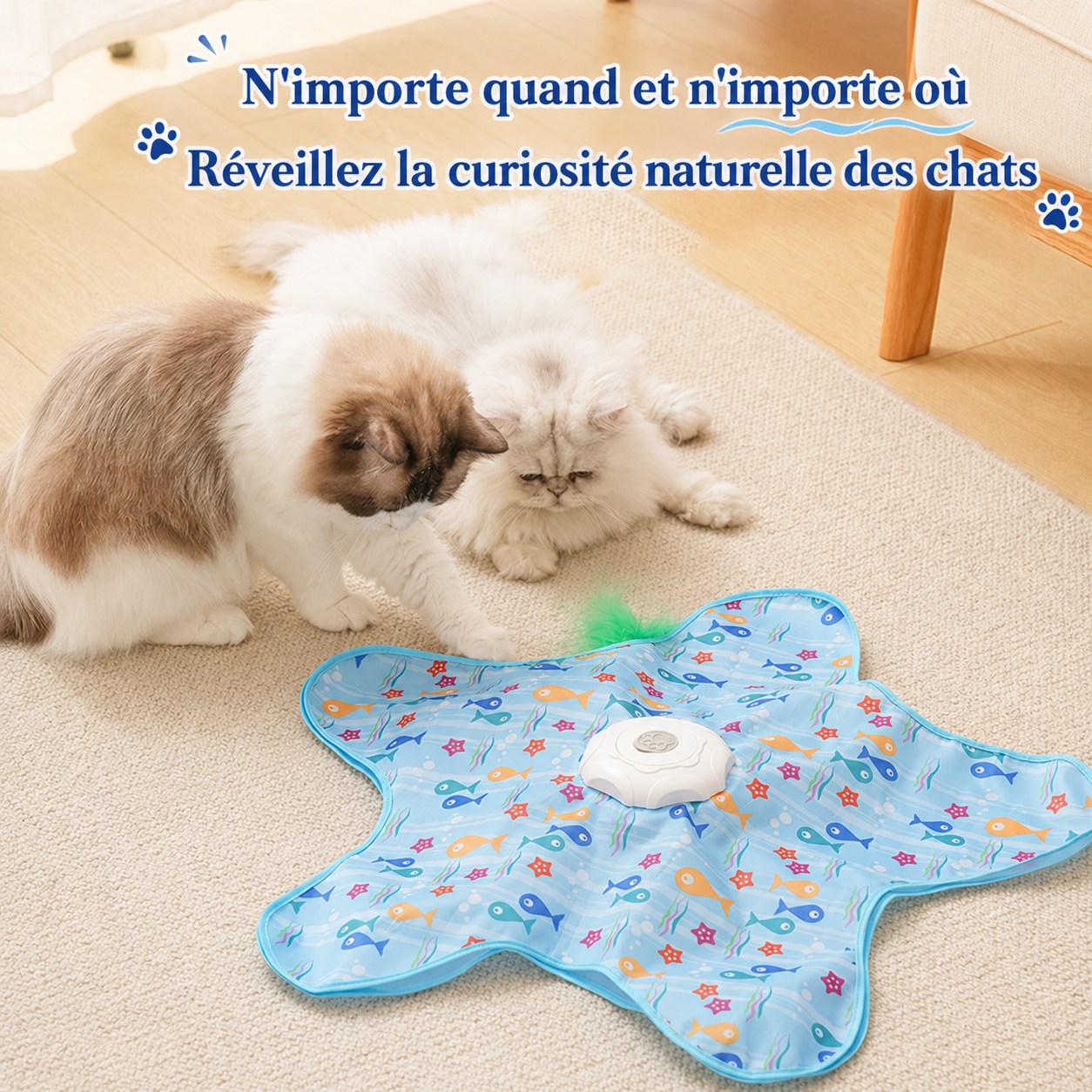 Jouet Interactif Cache-Cache Automatique pour Chat – Plume Motorisée USB 3 Modes Anti-Ennui