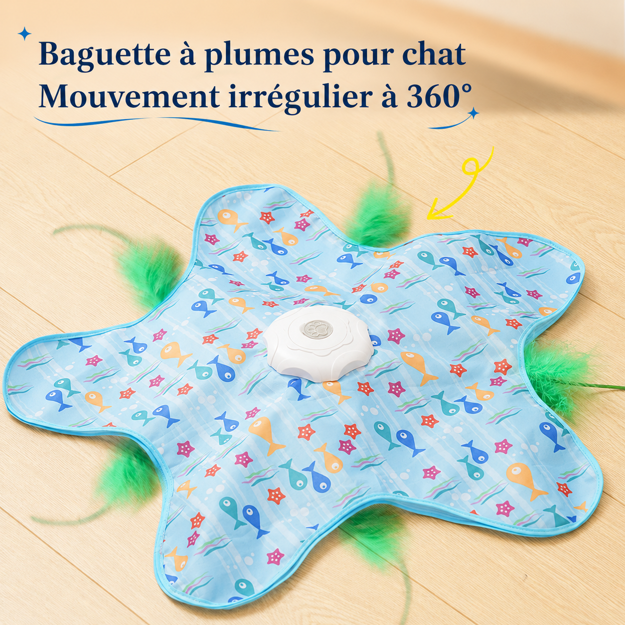 Jouet Interactif Cache-Cache Automatique pour Chat – Plume Motorisée USB 3 Modes Anti-Ennui