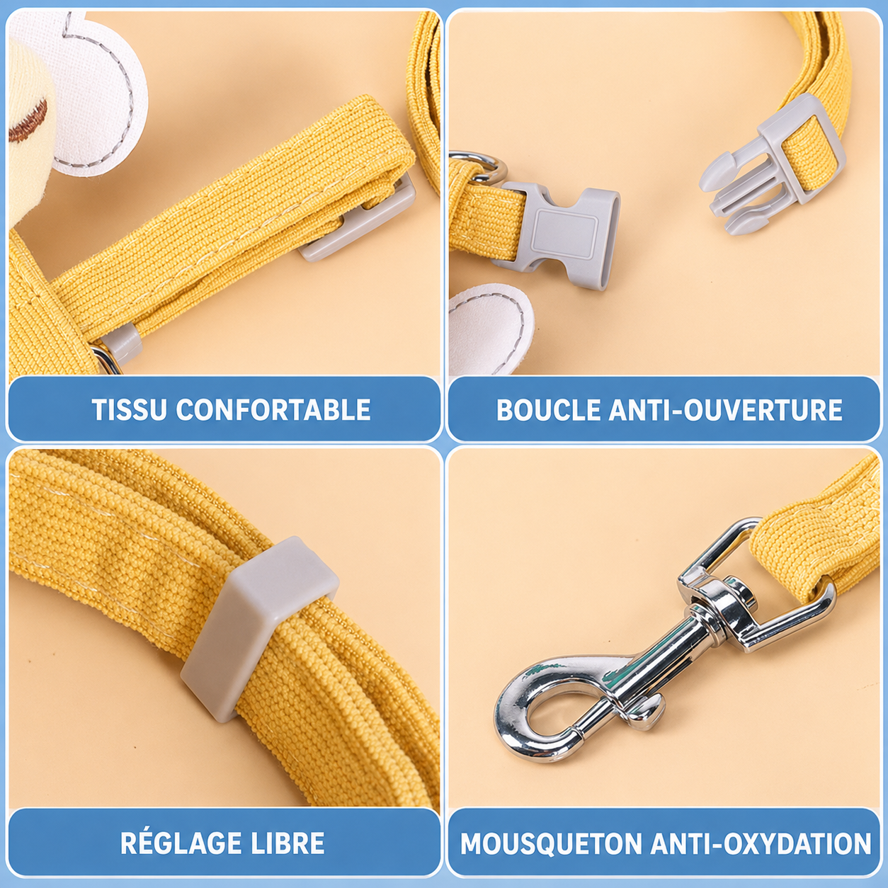 Harnais et Laisse pour Chat – Kit Promenade Anti-Évasion Réglable avec Motif Abeille