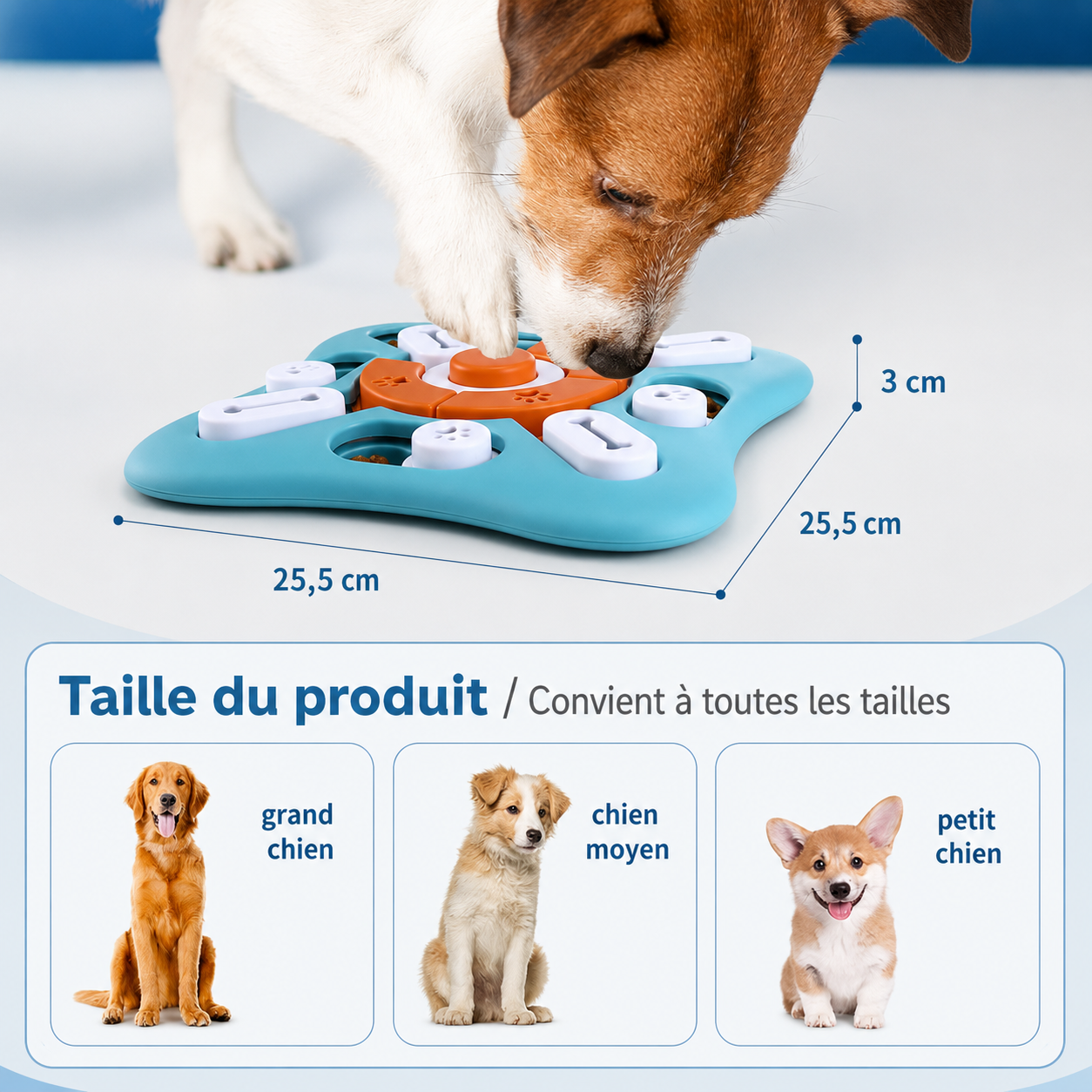 Jouet Puzzle Interactif pour Chien – Jeu d’Activation Anti-Ennui avec Cachettes à Friandises