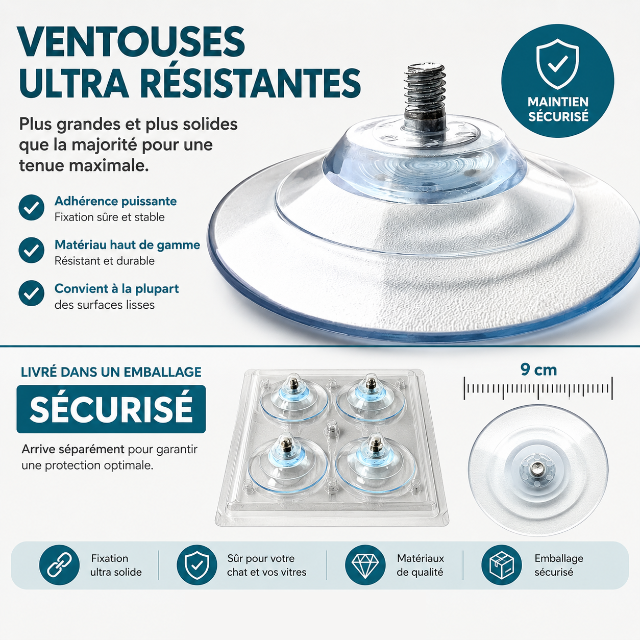 Felineau Hamac de Fenêtre pour Chat Pliable avec Ventouses Renforcées et Housse Réversible
