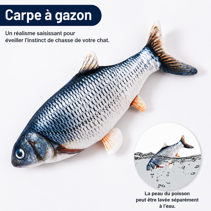 Felineau Jouet Poisson Interactif pour Chat | Poisson Frétillant Rechargeable USB