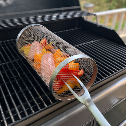 Panier rotatif pour barbecue – Rôtissoire à légumes en acier inoxydable 304