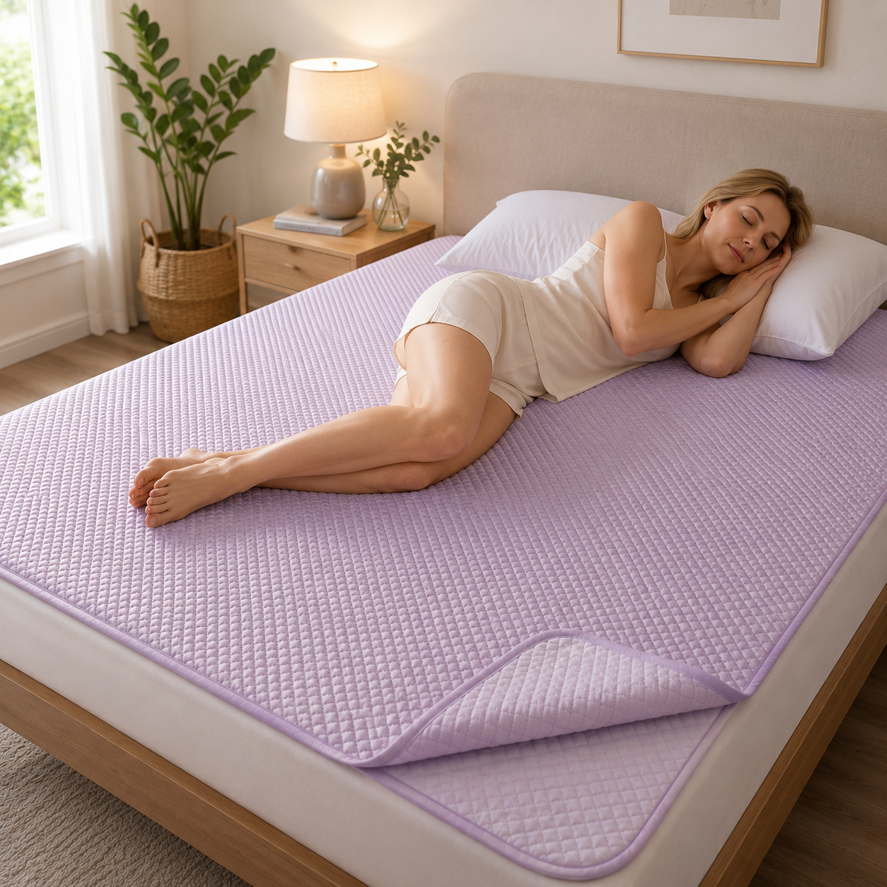 Tapis de couchage rafraîchissant pliable – Surmatelas d’été respirant – image 1