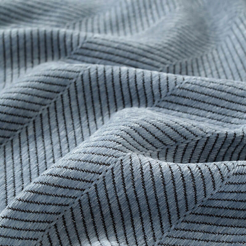 Jeté de canapé en chenille à chevrons et franges