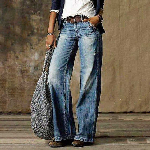 Jean à jambes larges pour femme