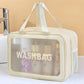 Trousse de toilette à façade transparente et poignées