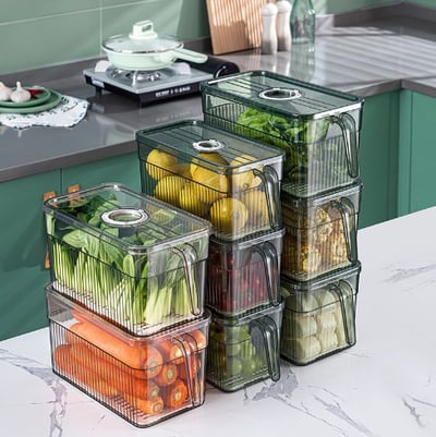 Boîte de rangement empilable à fenêtre, 1000 ml