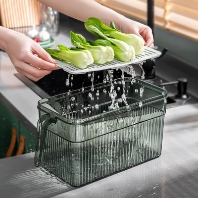 Boîte de rangement empilable à fenêtre, 1000 ml