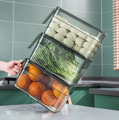 Boîte de rangement empilable à fenêtre, 1000 ml