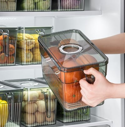 Boîte de rangement empilable à fenêtre, 1000 ml