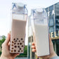Bouteille transparente en forme de brique de lait, 500 ou 1000 ml