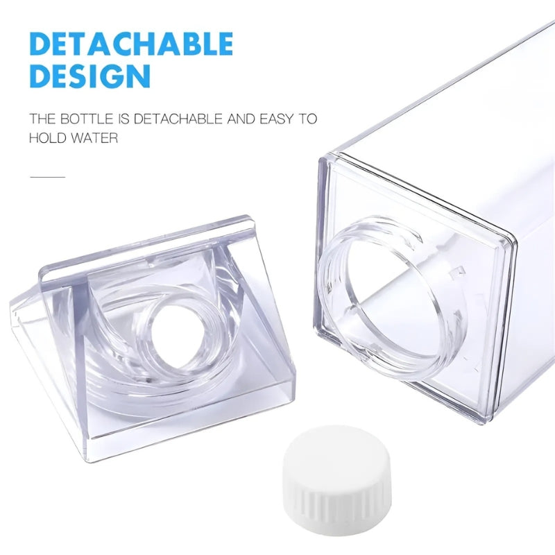 Bouteille transparente en forme de brique de lait, 500 ou 1000 ml