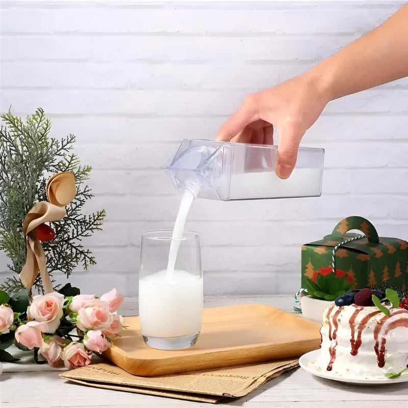 Bouteille transparente en forme de brique de lait, 500 ou 1000 ml