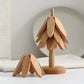 Ensemble de dessous-de-plat pliants en bois avec support arbre