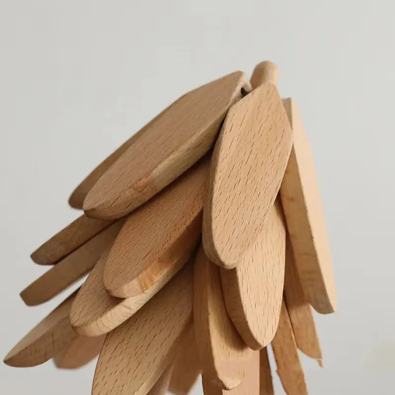 Ensemble de dessous-de-plat pliants en bois avec support arbre