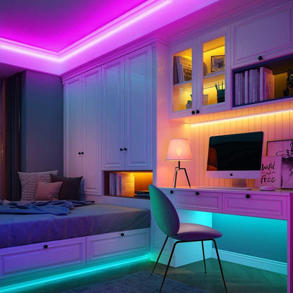 Ruban LED multicolore de 5 m avec télécommande, 12 V
