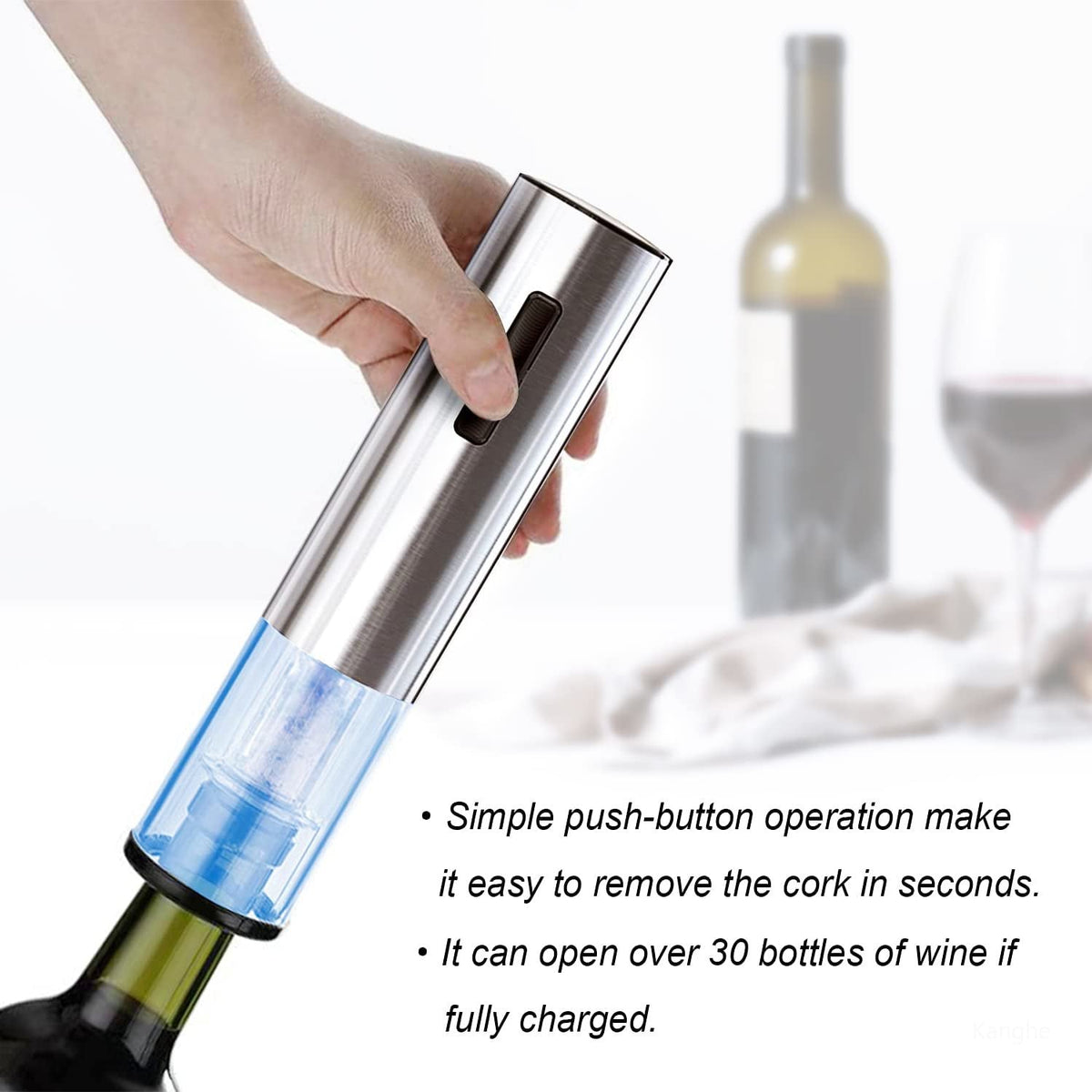 Ensemble tire-bouchon électrique rechargeable avec accessoires
