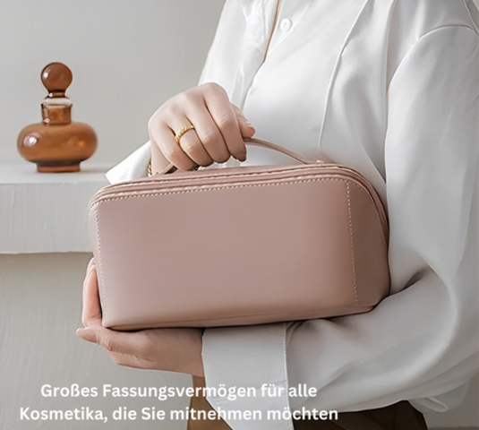 Trousse de toilette en similicuir à grande ouverture