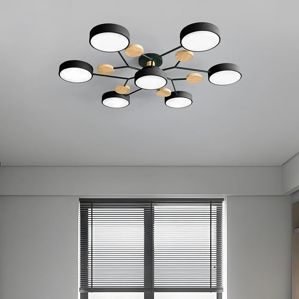 Plafonnier LED à plusieurs points lumineux en fer et acrylique