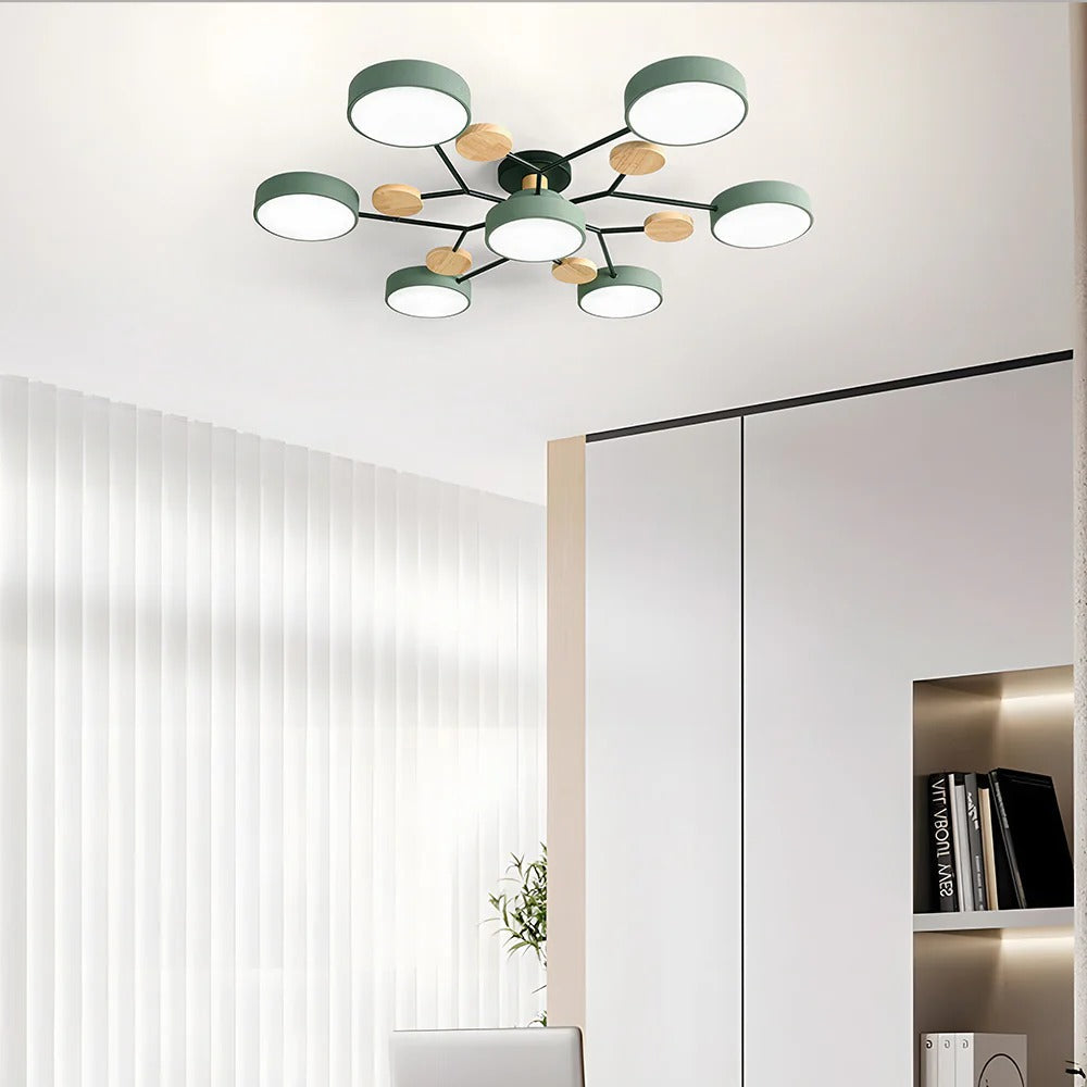 Plafonnier LED à plusieurs points lumineux en fer et acrylique