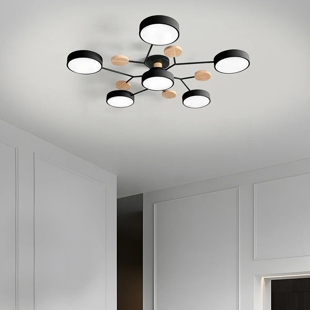 Plafonnier LED à plusieurs points lumineux en fer et acrylique
