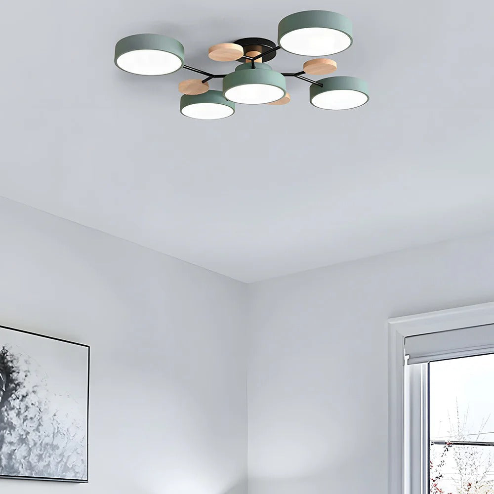 Plafonnier LED à plusieurs points lumineux en fer et acrylique