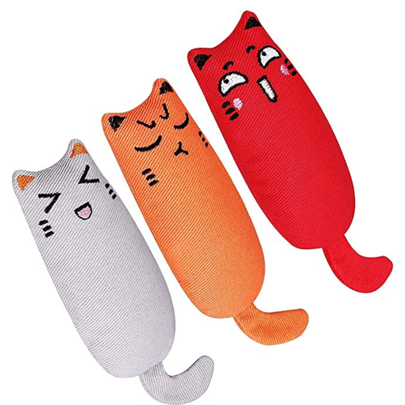 Jouet Chat Herbe a Chat - Peluche Poisson x3 - image 1