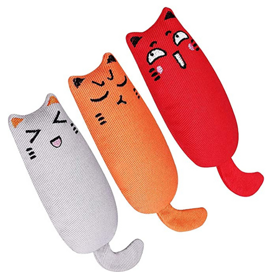 Jouet Chat Herbe a Chat - Peluche Poisson x3 - image 1