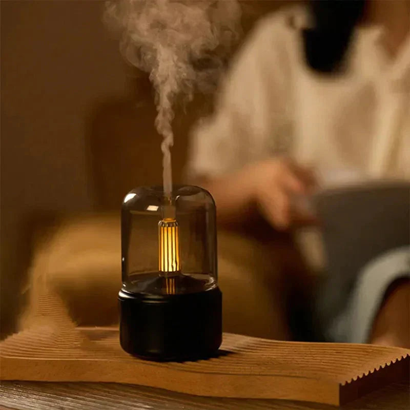 Diffuseur ultrasonique et humidificateur à effet bougie