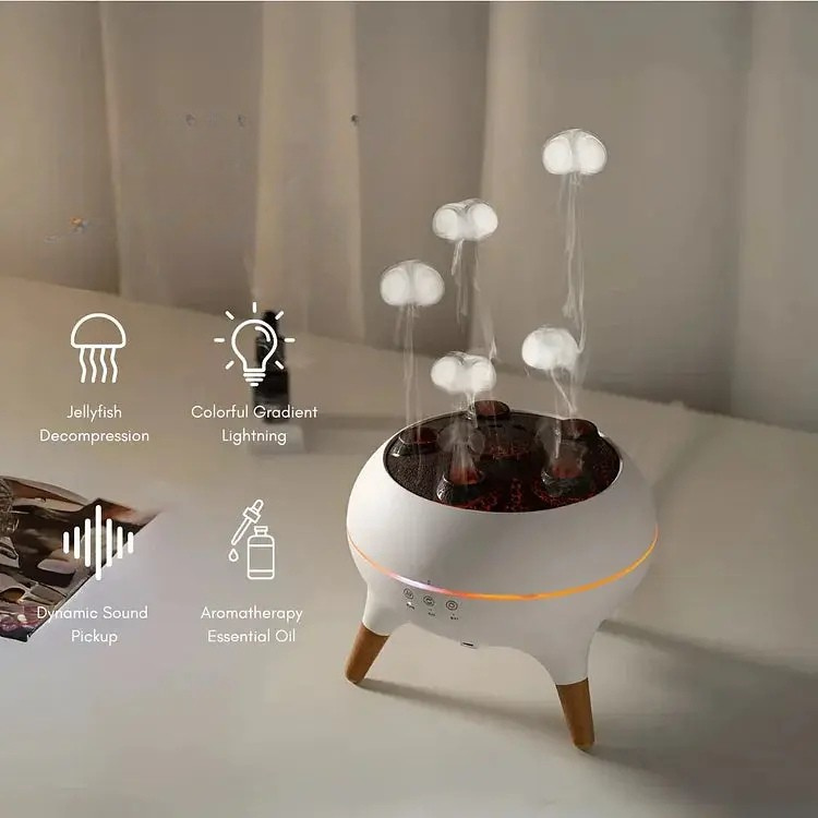 Diffuseur ultrasonique à effet brume de méduse