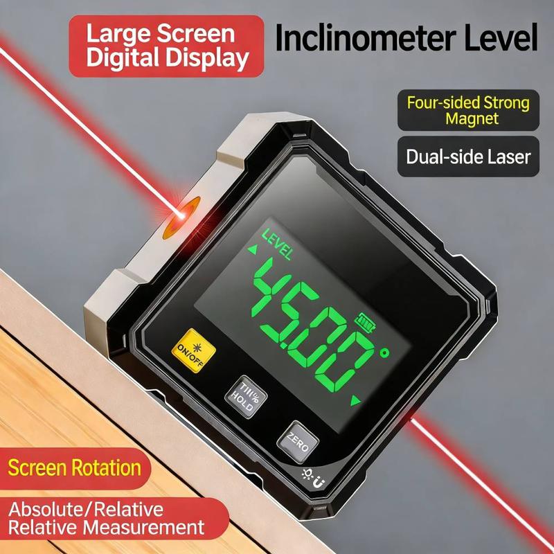 Inclinomètre numérique laser rechargeable à base magnétique