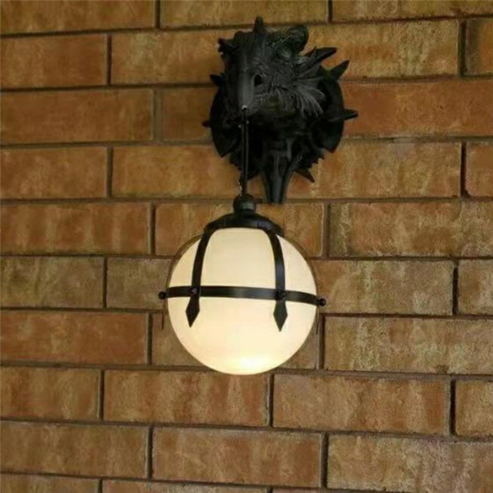 Applique décorative tête de dragon à LED