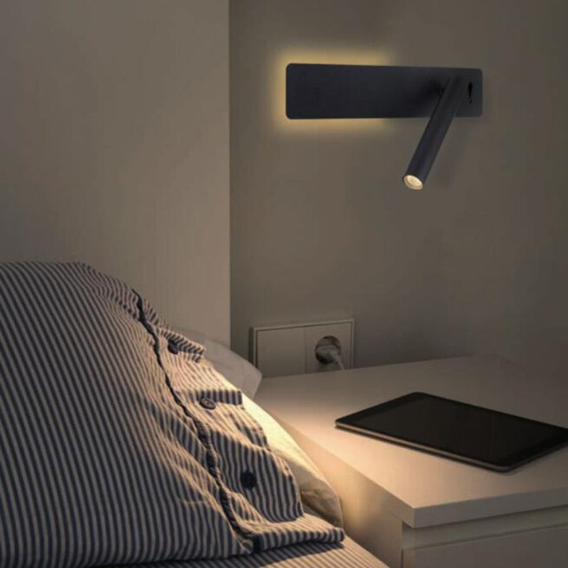 Applique de lecture LED orientable avec éclairage d’ambiance