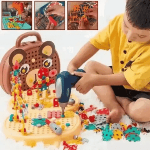 Kit de construction 3D avec perceuse jouet – plus de 200 pièces