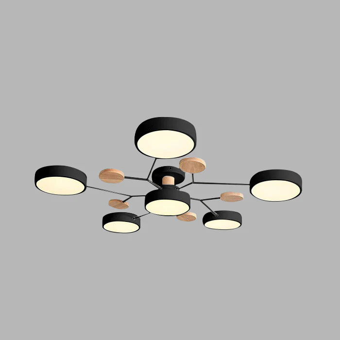 Plafonnier LED à plusieurs points lumineux en fer et acrylique
