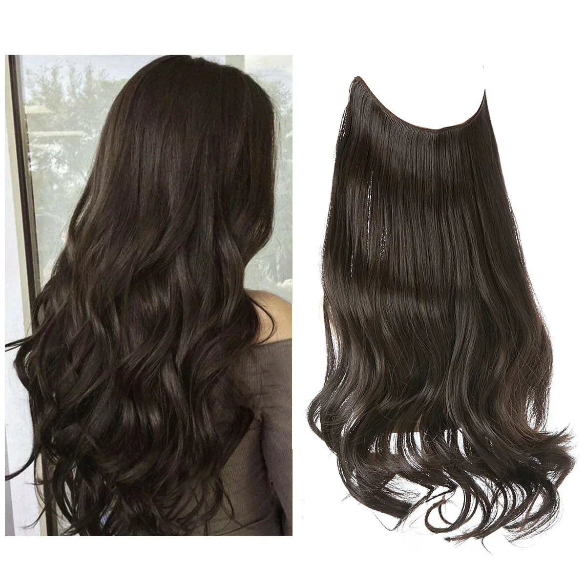 Extensions lisses en cheveux naturels 35 à 45 cm